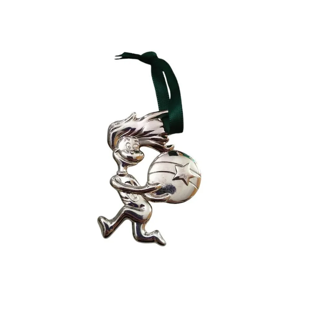 Dr. Seuss Thing One Christmas Ornament Silver Colored Cat In The Hat CB2